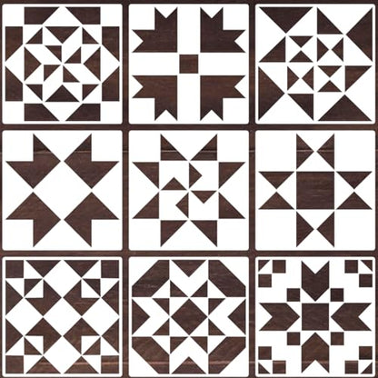 Barn Quilt Stencils for Crafts 12” Quilt Block Stencil (9 Count)