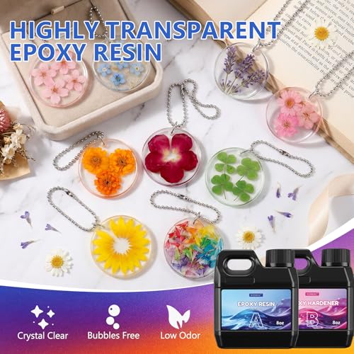 Epoxy Resin Kit 16OZ with Keychain Earring Molds