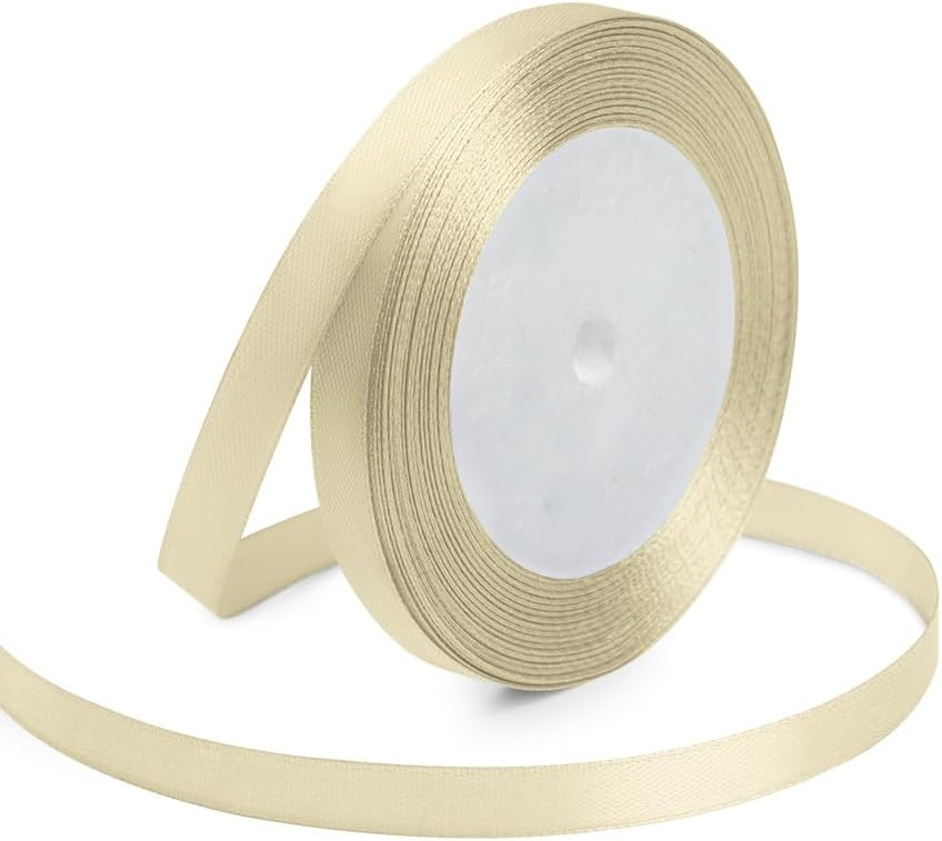 KMER LIFE 3/8 Inches x 25 Yards Ivory Satin Ribbon Solid Fabric Ribbons for Crafts, Wedding Decor, DIY Hair Accessories, Sewing, Gift Package Wrapping, Valentine's Day Bouquet and More - Crafty Corner