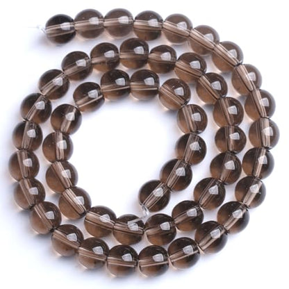 32pcs 12MM Smoky Glass Beads Round Loose Crystal Energy Beads for Jewelry Making DIY Bracelet Necklace 1 Strands 15.5"