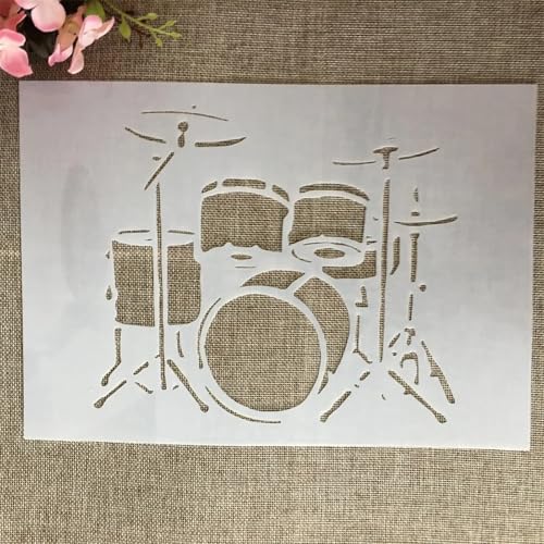 A4 Reusable Musical Instrument Band Drum Stencil for Painting
