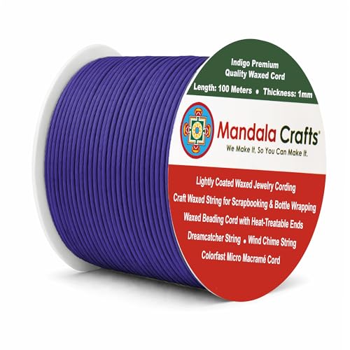 1mm Indigo Cotton Waxed Cord for Jewelry Making
