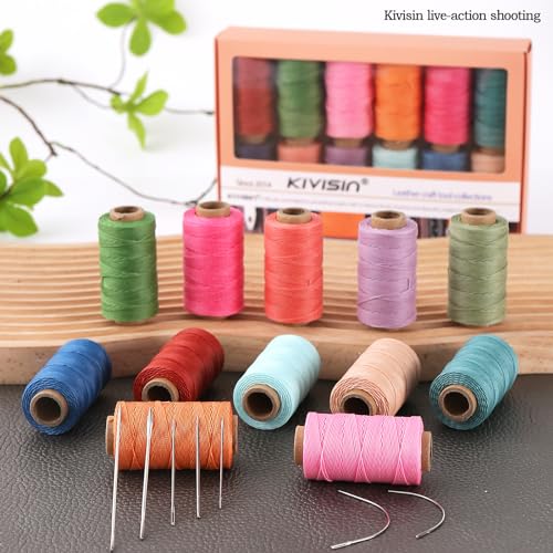 0.55mm Bonded Round Waxed Polyester Thread 76 Yards Each (12 Color)