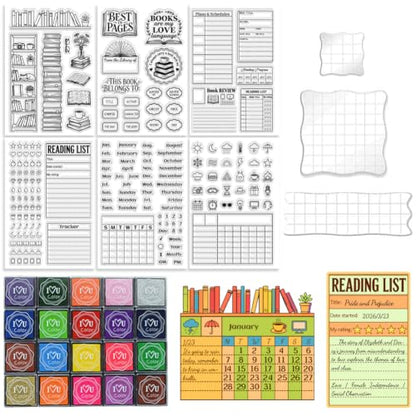6Pcs Diary Journal Clear Stamps for Card Making