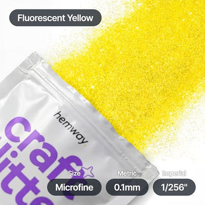 Craft Glitter Fluorescent Yellow 100g Microfine Glitter (3.5274 Ounce)