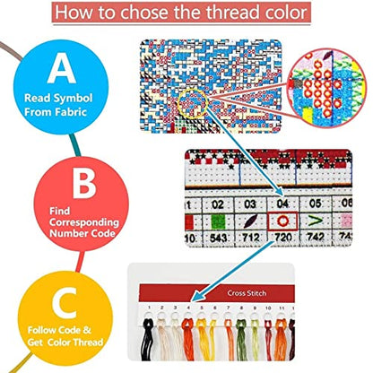 Cross Stitch Stamped Full Embroidery Kits DIY 11CT Cotton Thread Printed DIY Needlepoint Kits Craft Needlework Set Cross