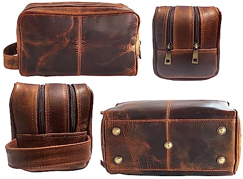 Leather Travel Toiletry Bag for Men
