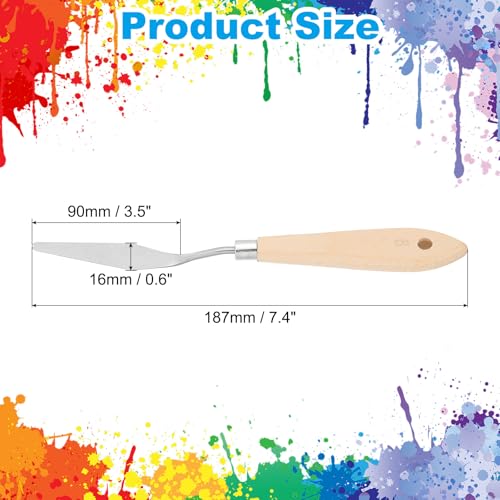 Art Spatula No.9 16mm Stainless Steel Flexible Palette Knife Painting Knife Painting Spatula Oil Painting Mixing Scraper with Wood Handle for Canvas Acrylic Painting