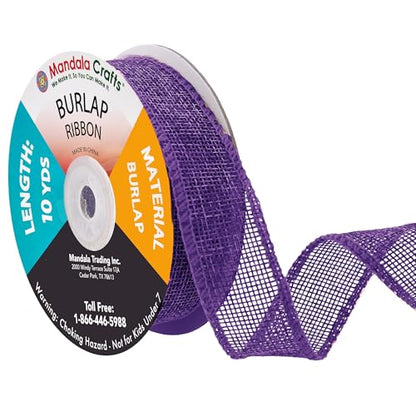 1 Inch Wide Purple Burlap Ribbon for Crafts (60 Foot)