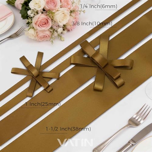Antique Gold Satin Ribbon 3 (150 Foot)