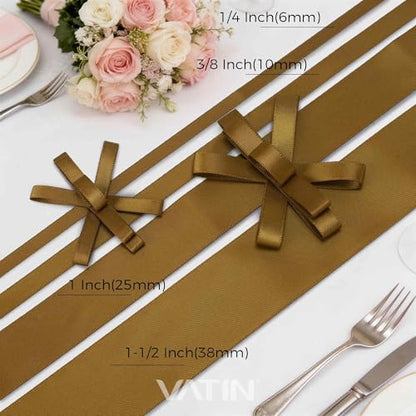 Antique Gold Satin Ribbon 3 (150 Foot)
