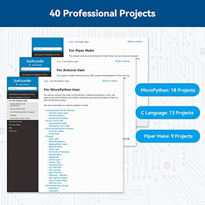 Starter Kit for Raspberry Pi Pico with 40 Projects Online Tutorials