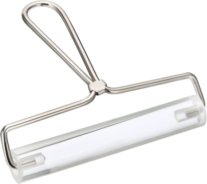 PATIKIL 6 Inch Acrylic Roller Brayer, Clay Rolling Pin Tools with Steel Handle for Wallpaper Printing Printmaking Ink Stamping Tape Construction