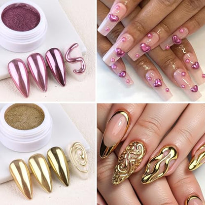 7 Colors Chrome Nail Powder (2.6 Ounce)