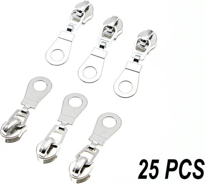 Leekayer #5 Metallic Silver Nylon Coil Zippers by The Yard Bulk 10 Yards Wine Color Zipper Tape with 25pcs Silver Sliders for DIY Sewing Tailor Craft Bag(Wine)