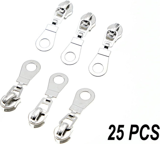 Leekayer #5 Metallic Silver Nylon Coil Zippers by The Yard Bulk 10 Yards Wine Color Zipper Tape with 25pcs Silver Sliders for DIY Sewing Tailor Craft Bag(Wine)