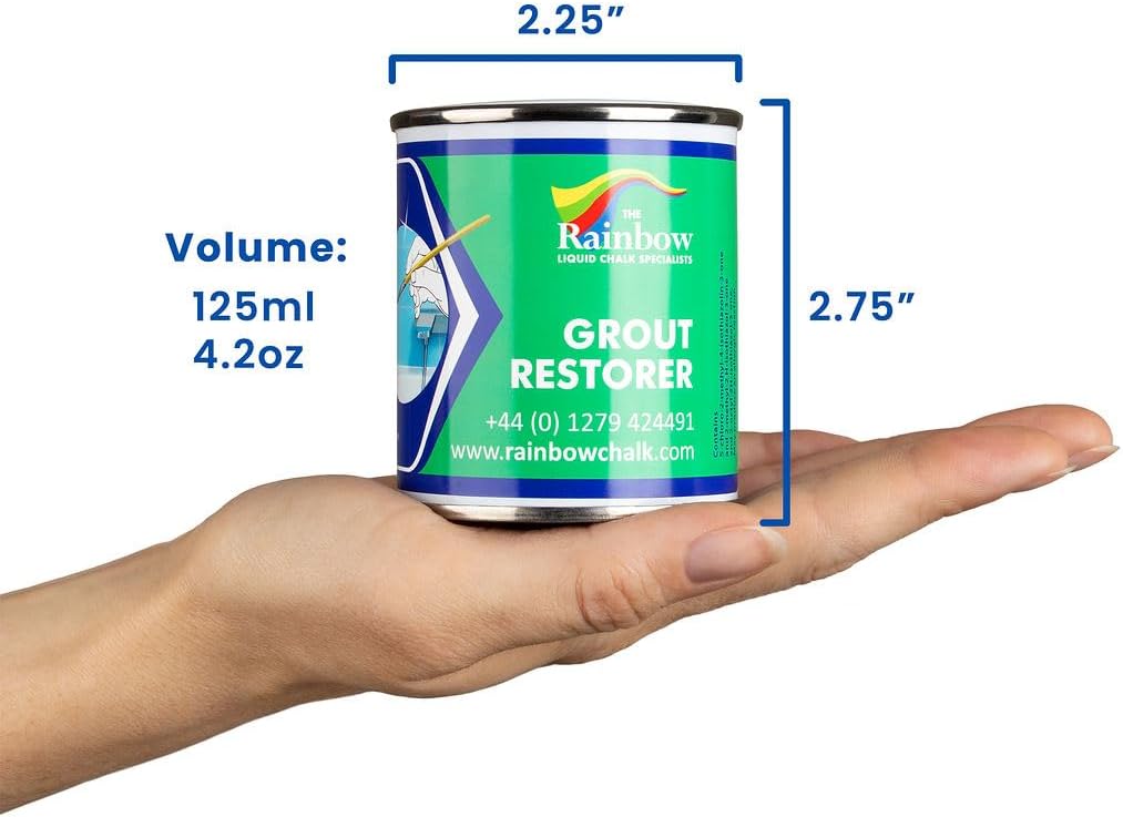 Grout Pen Ivory Grout Paint: Waterproof Tile Paint Grout Refresh Restorer for Floor, Kitchen & Bathroom Shower Tiles - Ivory - Can Size for Larger Projects - 125ml (4.2oz)