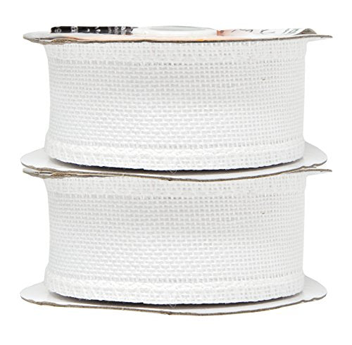 1 1 2 Inch Wide White Burlap Ribbon for Crafts (120 Foot)