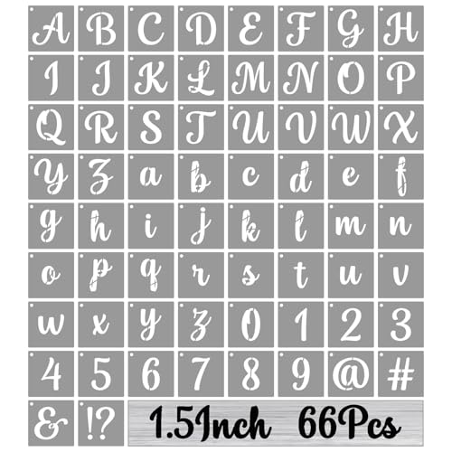 1.5 Inch Alphabet Letter Stencils for Painting (66 Count)