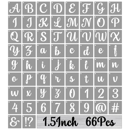 1.5 Inch Alphabet Letter Stencils for Painting (66 Count)