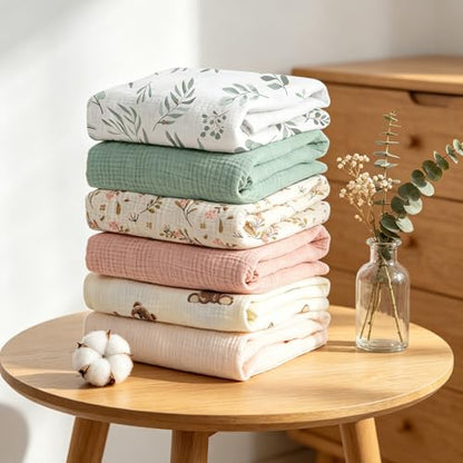 Organic Pack and Play Sheets Fitted 38”x26” 100% Muslin Cotton (2 Count)