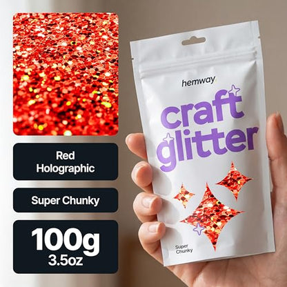 Craft Glitter Red Holographic 100g Super Chunky Glitter (3.5 Ounce)