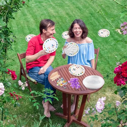 12 Set Stepping Stone Mold Kit Gift Creating Stepping Stones Garden Markers Round Concrete (12 Count)