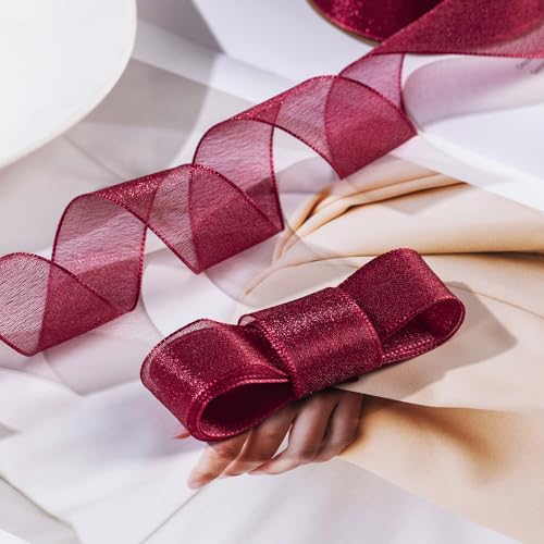 1 Inch Wide Sheer Chiffon Ribbon (75 Foot)