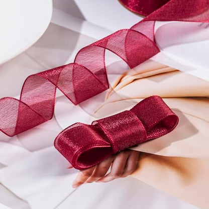 1 Inch Wide Sheer Chiffon Ribbon (75 Foot)