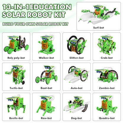 STEM 13-in-1 Education Solar Power Robots Toys for Boys Age 8-12 (13 Count)