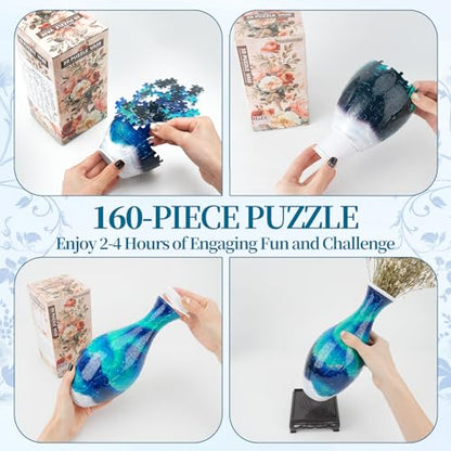 3D Puzzle Vase for Adults with 160 Plastic Pieces (160 Count)