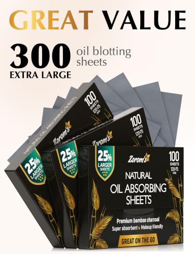 XL Oil Blotting Sheets for Face (300 Count)