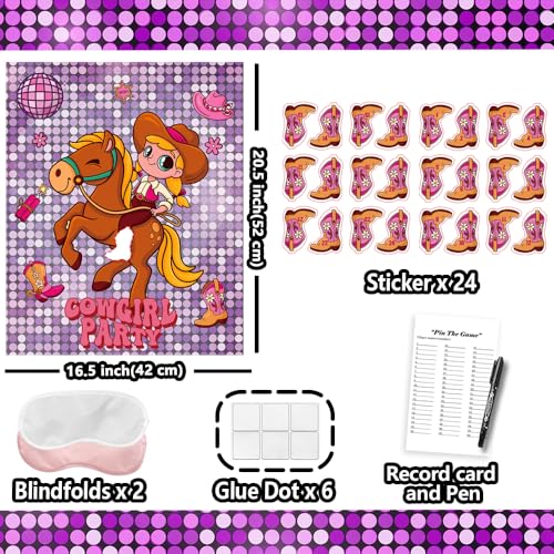 Western Cowgirl Birthday Party Games for Kids Pin The Boot on The Cowgirl Game for Western Rodeo Disco Birthday Party Decorations Favors Supplies
