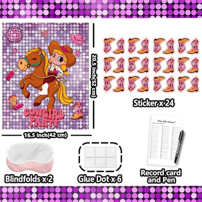 Western Cowgirl Birthday Party Games for Kids Pin The Boot on The Cowgirl Game for Western Rodeo Disco Birthday Party Decorations Favors Supplies