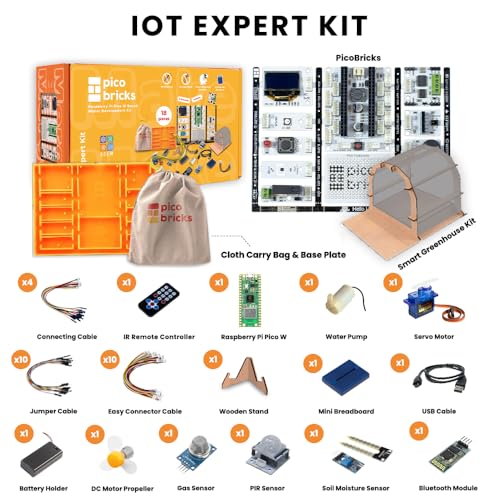 Raspberry Pi Pico W Starter Kit with 12 Detachable Sensors and Extensive Learning Guide