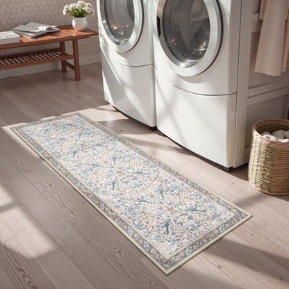 Boho Floral Washable Kitchen Runner Rugs