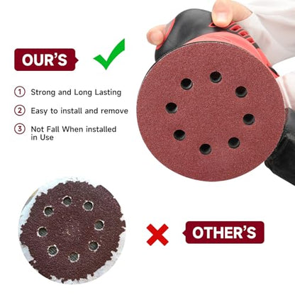 100PCS 5 Inch Sanding Discs 150 Grit Sandpaper for Orbital Sander (100 Count)