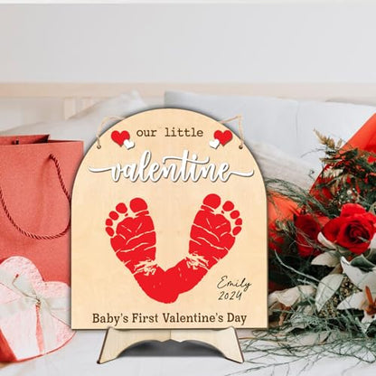 DIY Baby's First Valentine's Day Footprint Signs