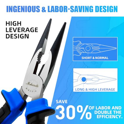 Needle Nose Pliers 6.5" Long Nose Pliers for Wire Bending