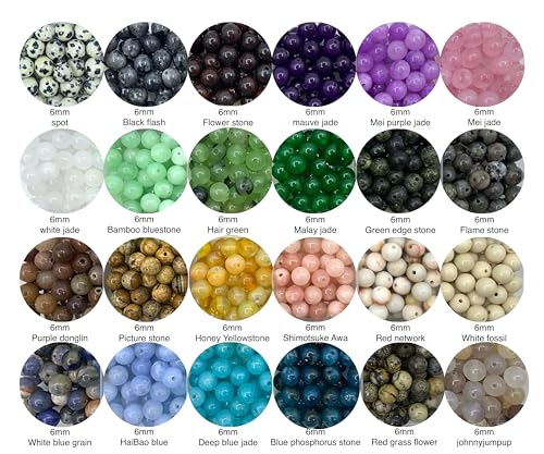 960Pcs 6mm Natural Gemstone Beads