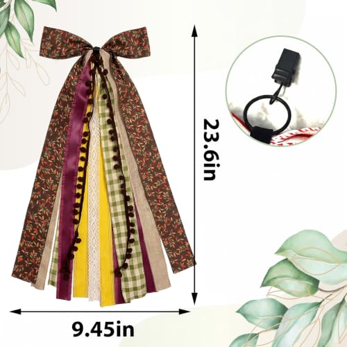 Large Fall Ribbon Bow for Wreath