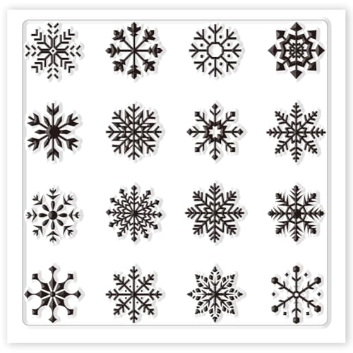Polymer Clay Texture Sheets Winter Snowflakes Silicone Texture Stamp Christmas Clay Texture Mat Modeling Pattern Pad Texture Sheets for Polymer Clay Making Earrings Jewelry 5.5x5.5inch