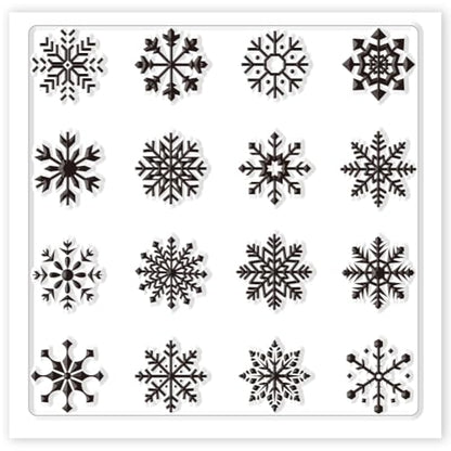 Polymer Clay Texture Sheets Winter Snowflakes Silicone Texture Stamp Christmas Clay Texture Mat Modeling Pattern Pad Texture Sheets for Polymer Clay Making Earrings Jewelry 5.5x5.5inch