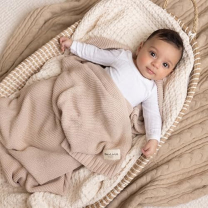 100% Organic Cotton Heritage Knit Textured Baby Quilt Blanket
