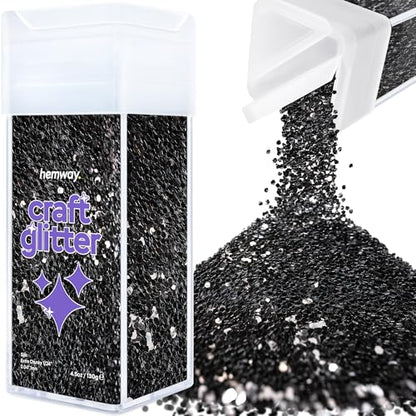 Craft Glitter Shaker Black 130g Extra Chunky (4.5 Ounce)