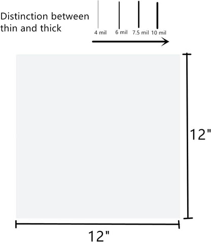 12-Pack 6 mil 12-Inch-by-12-Inch Blank Stencil Sheet for Cricut Vinyl, Silhouette, Transparent PET Acetate Mylar Craft Template Material