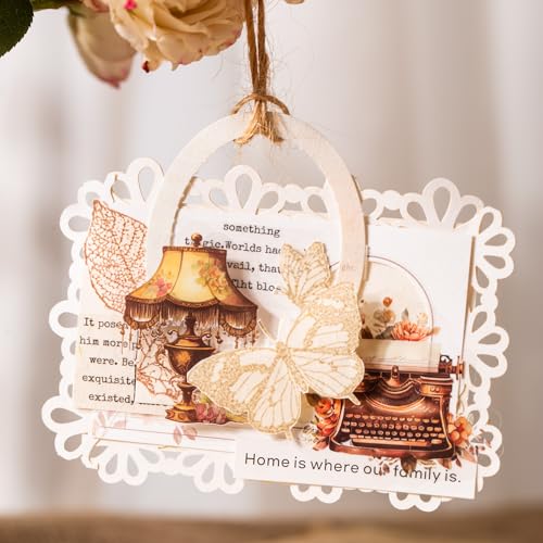 240Pcs PET Scrapbook Stickers Vintage Floral Designs for Scrapbooking DIY Crafts Waterproof Journaling Supplies Junk Journal Ephemera with Storage Organizer (240 Count)