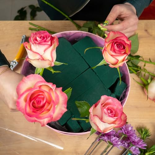 24 Pieces Floral Foam Blocks with 6 Rolls Floral Tape 5.5''L x 3.1''W x 1.8''H Green Square Flower Foams Flower Arrangements Supplies for Dry & Wet Flower Wedding Home Decor and DIY Crafts