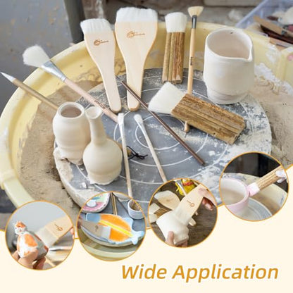 10 Pcs Pottery Glaze Brushes