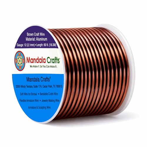 12 Gauge Brown Anodized Aluminum Craft Wire (60 Foot)